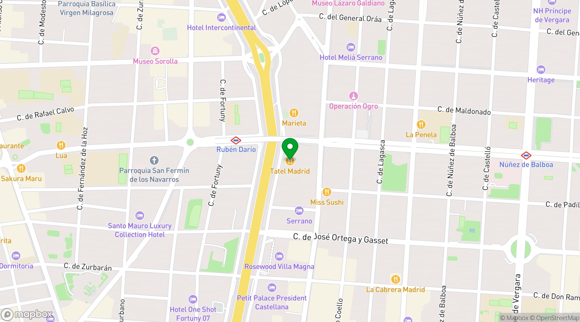 Map showing Restaurante Tatel