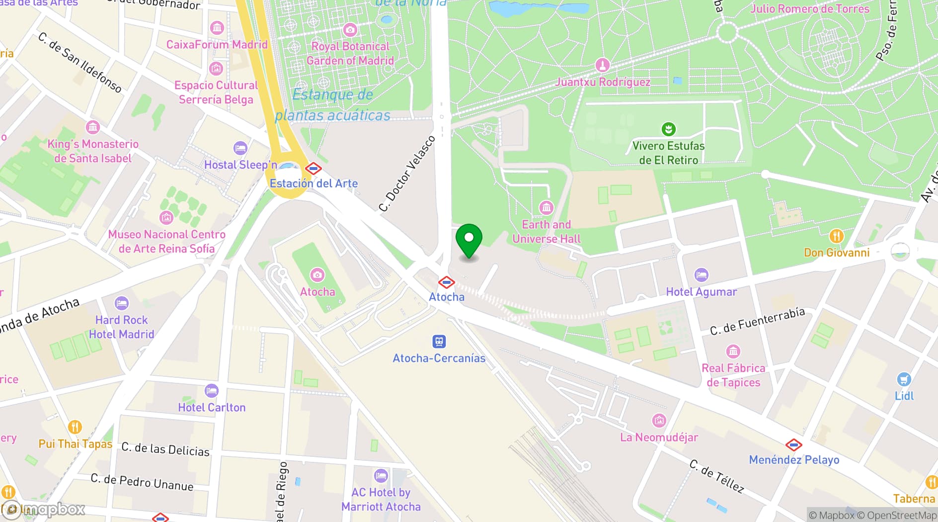 Map showing Only YOU Hotel Atocha