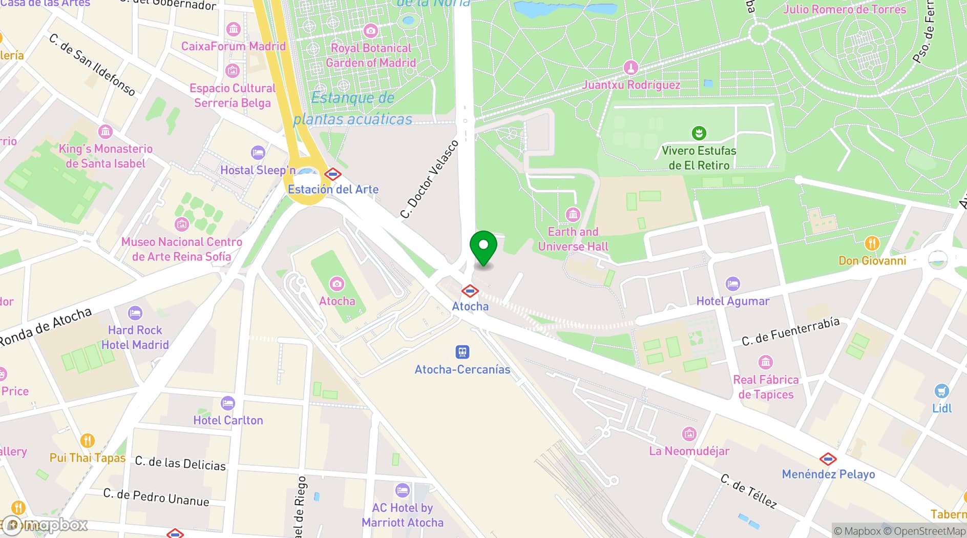 Map showing Hotel Urban