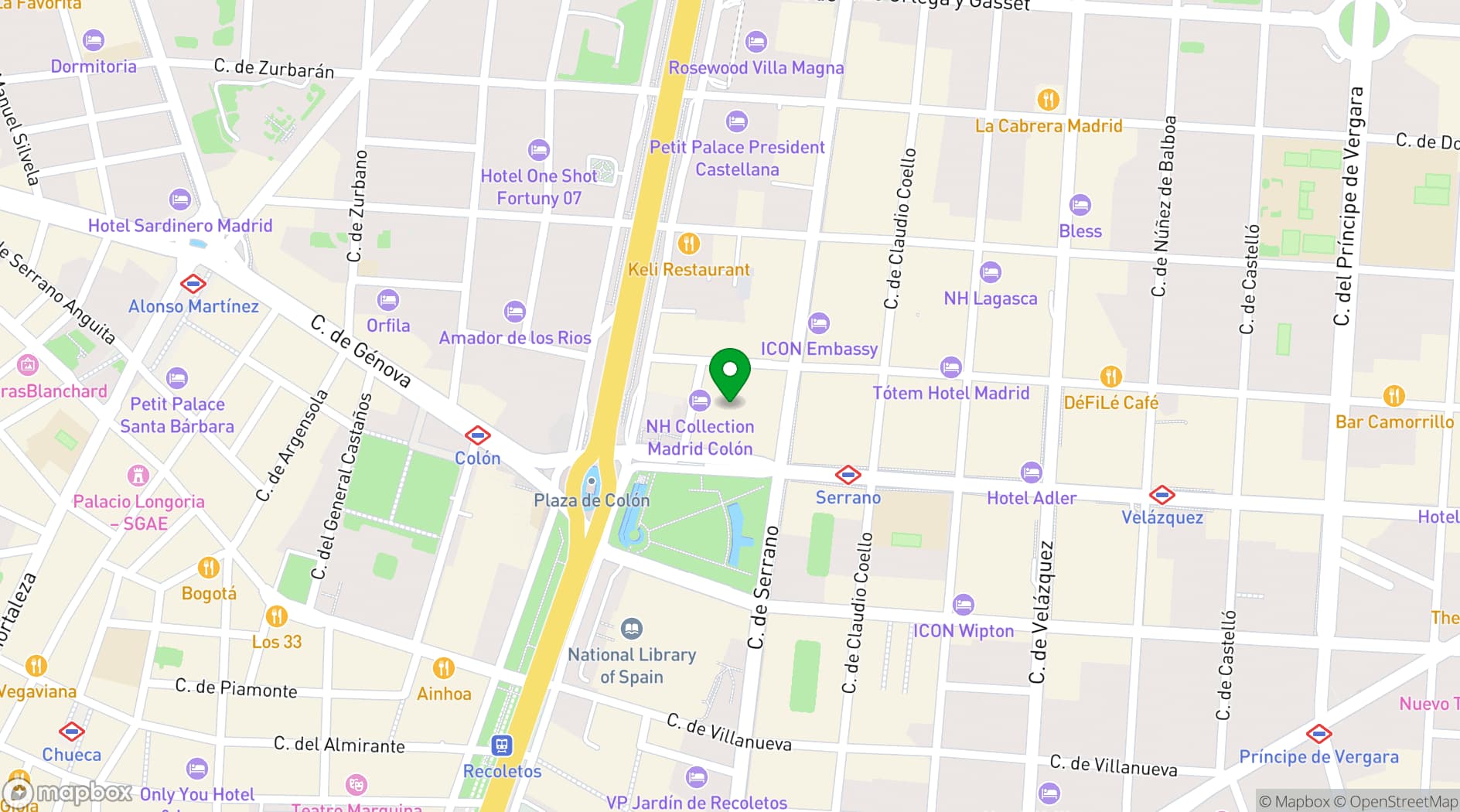 Map showing Platea Madrid