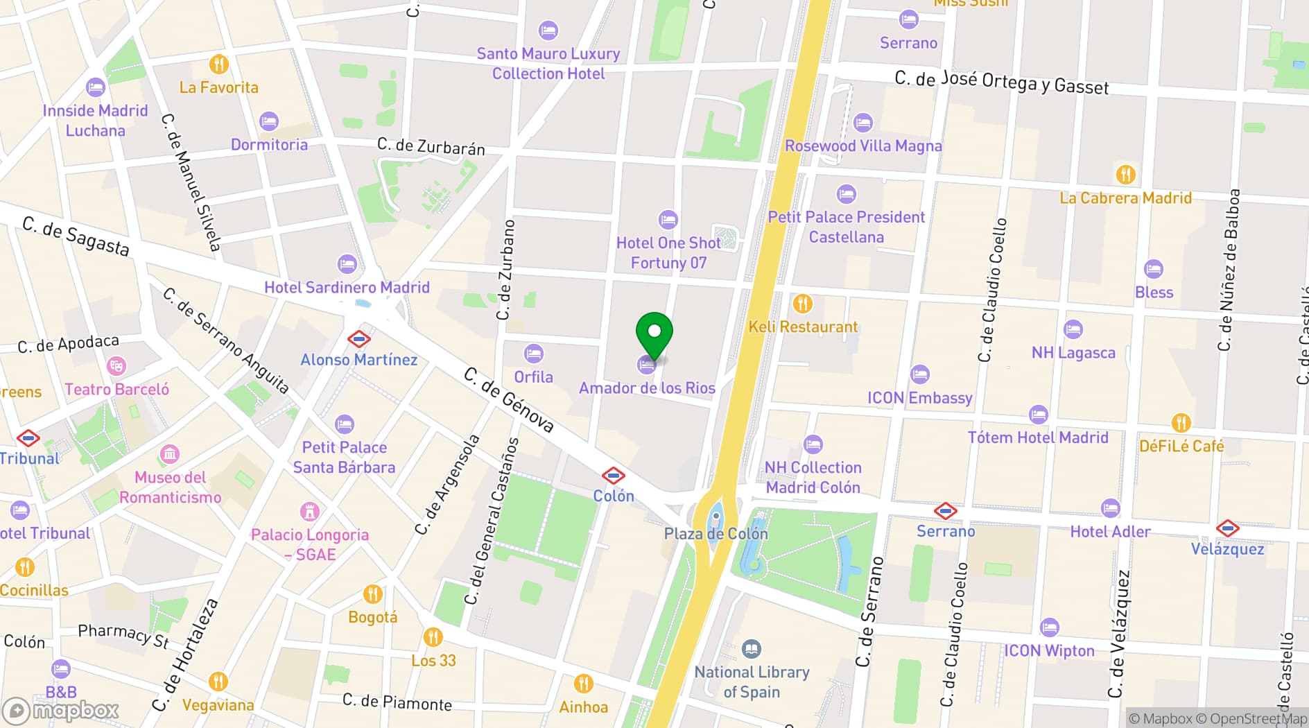 Map showing Casa Almagro
