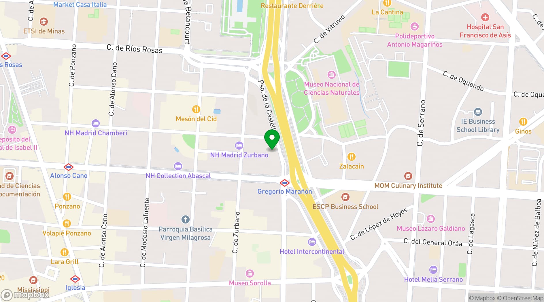 Map showing Smoked Room Madrid