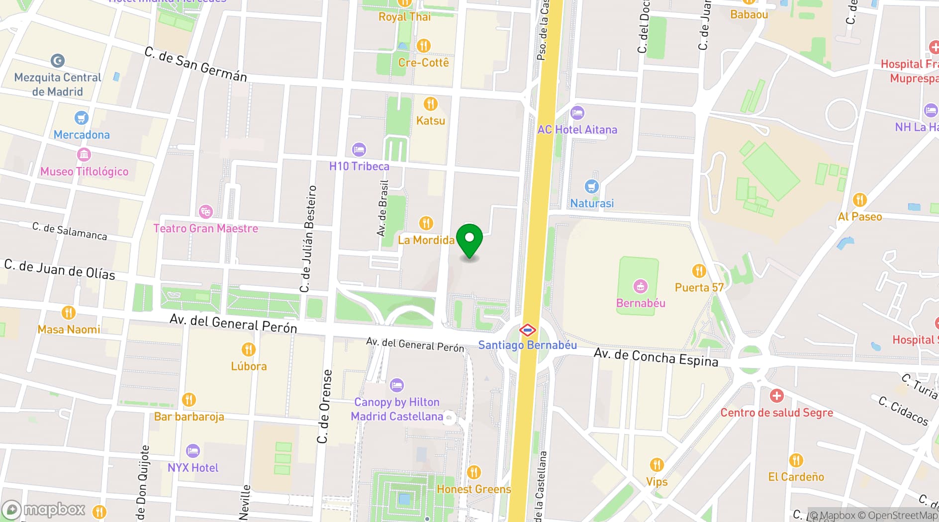 Map showing Palacio de Congresos de Madrid