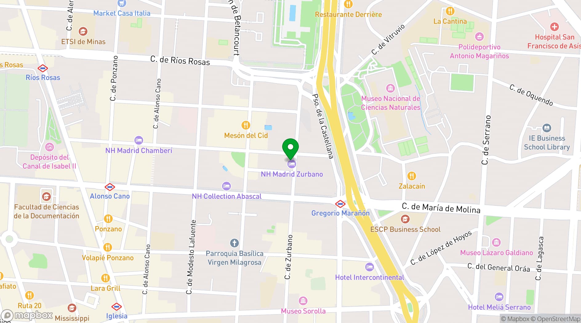 Map showing NH Zurbano