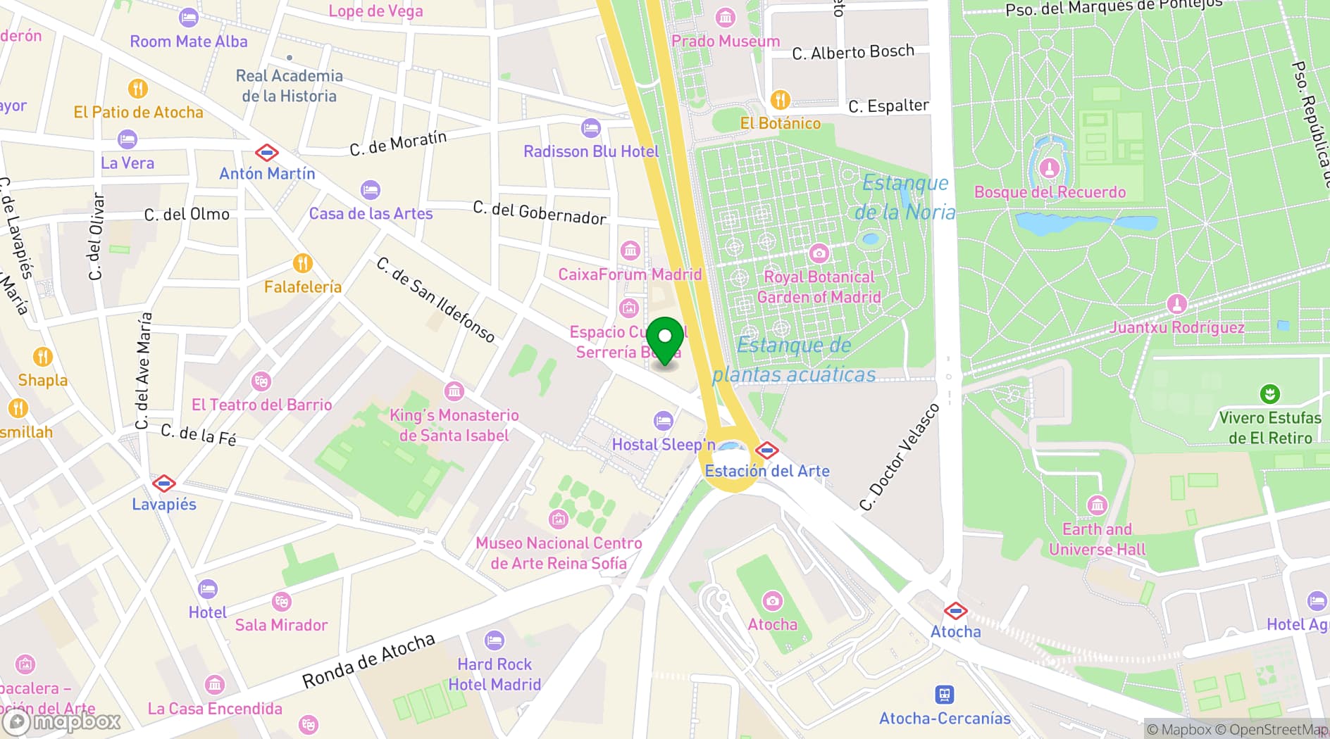 Map showing Teatro Kapital