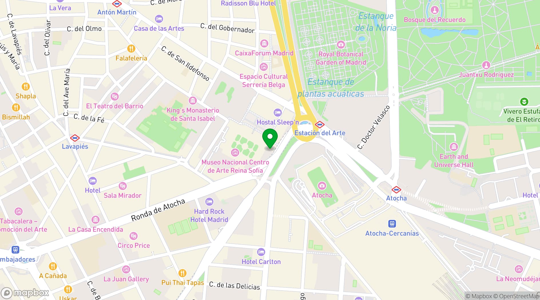 Map showing Jardín de Arzábal
