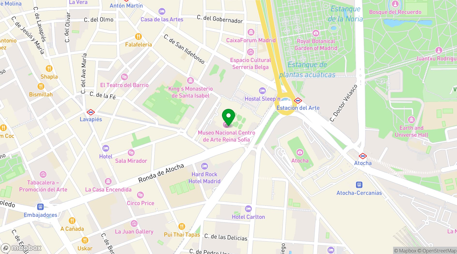 Map showing Museo Reina Sofía
