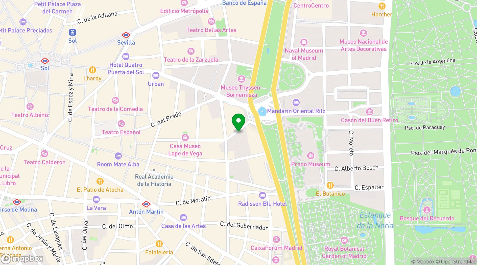 Map showing Palacio Neptuno