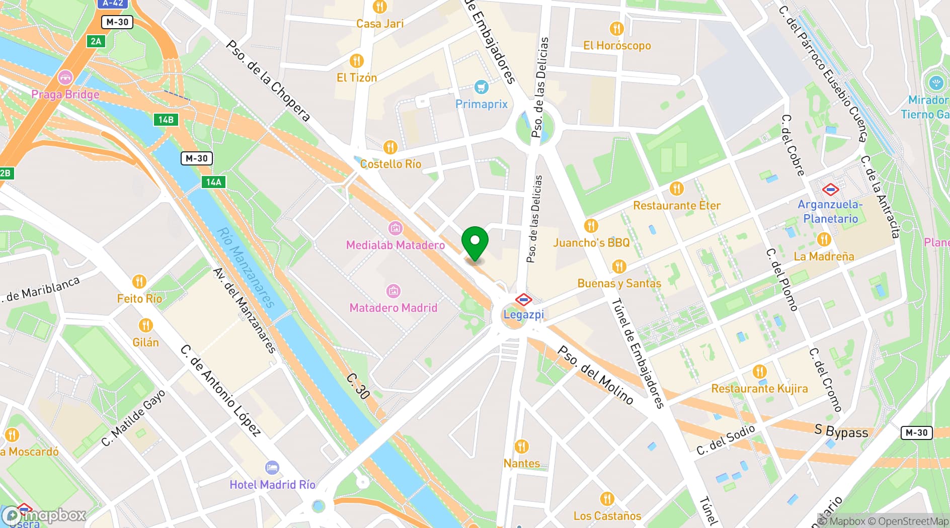 Map showing HOTEL GRAN LEGAZPI