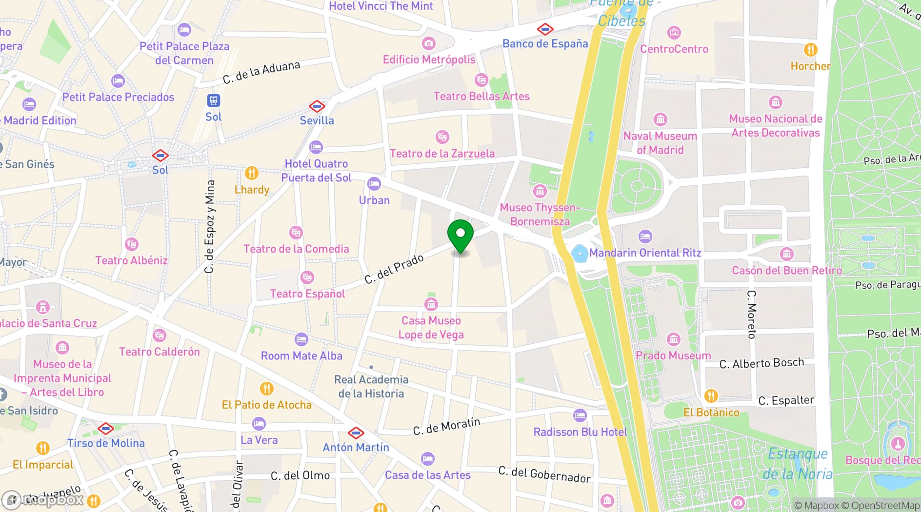 Map showing DoubleTree by Hilton Madrid - Prado