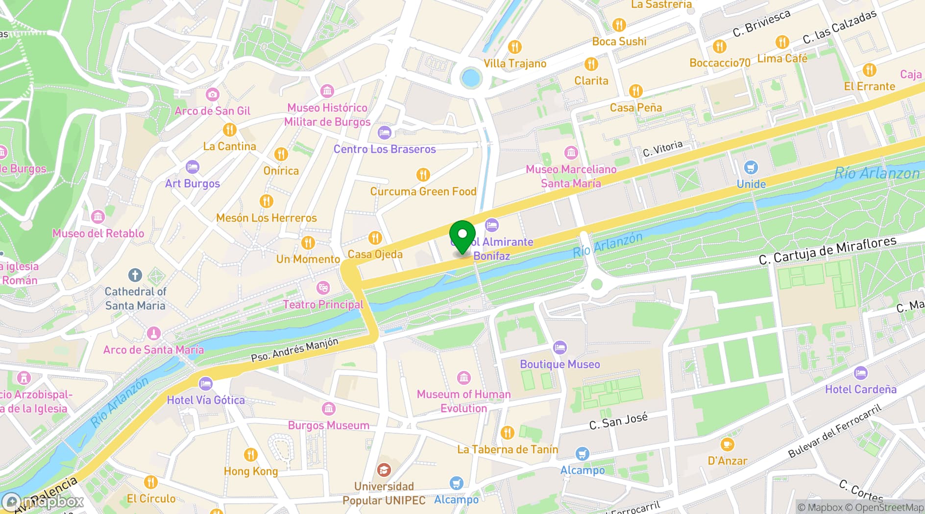 Map showing Silken Gran Teatro Burgos