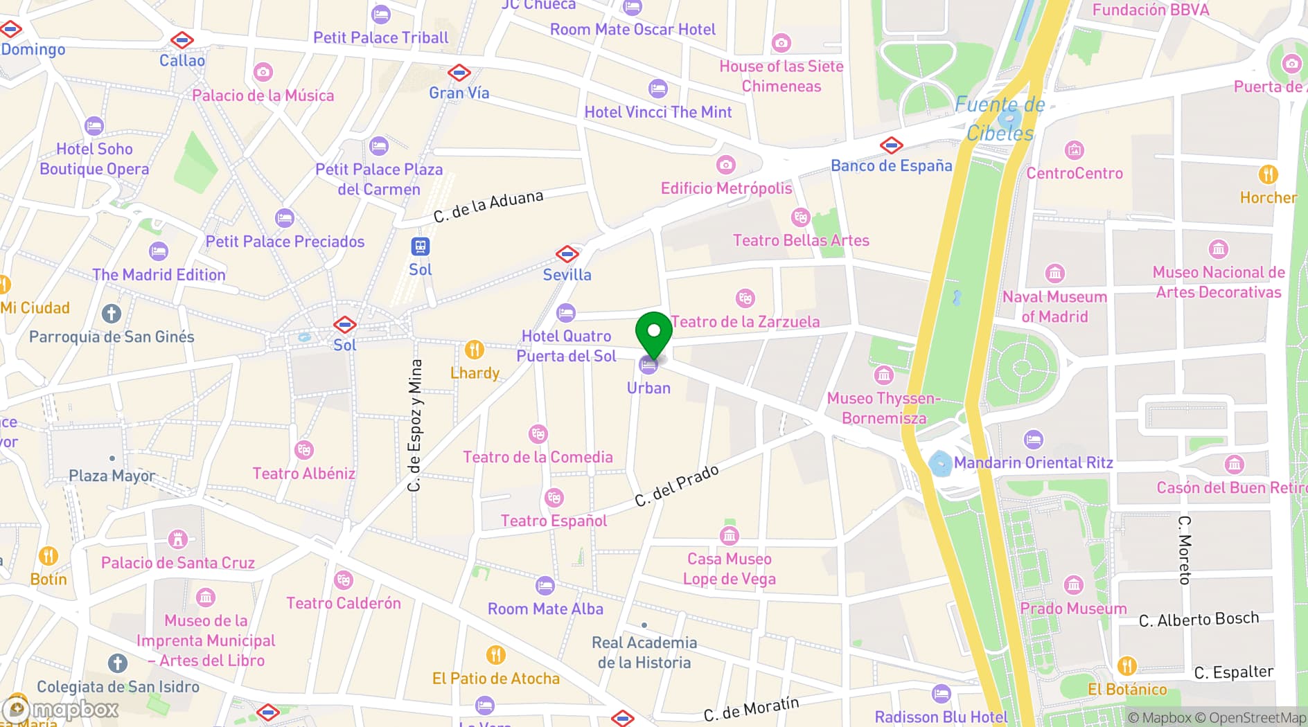 Map showing Hotel Urban
