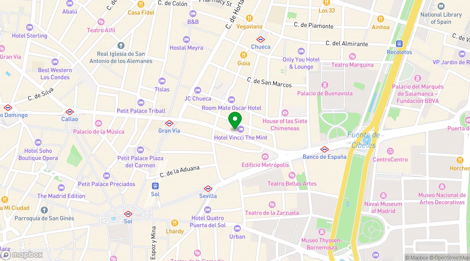 Map showing Mercado de la Reina