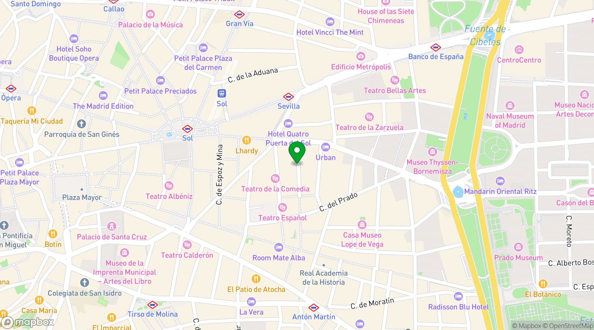 Map showing Gran Hotel Inglés