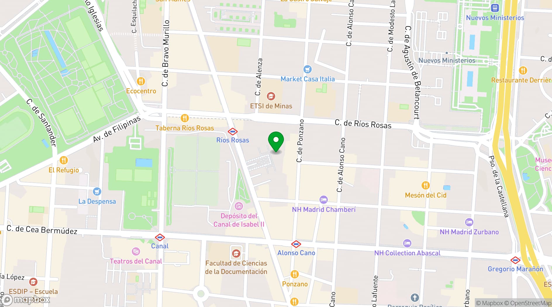 Map showing Nhow Barbizon Palace