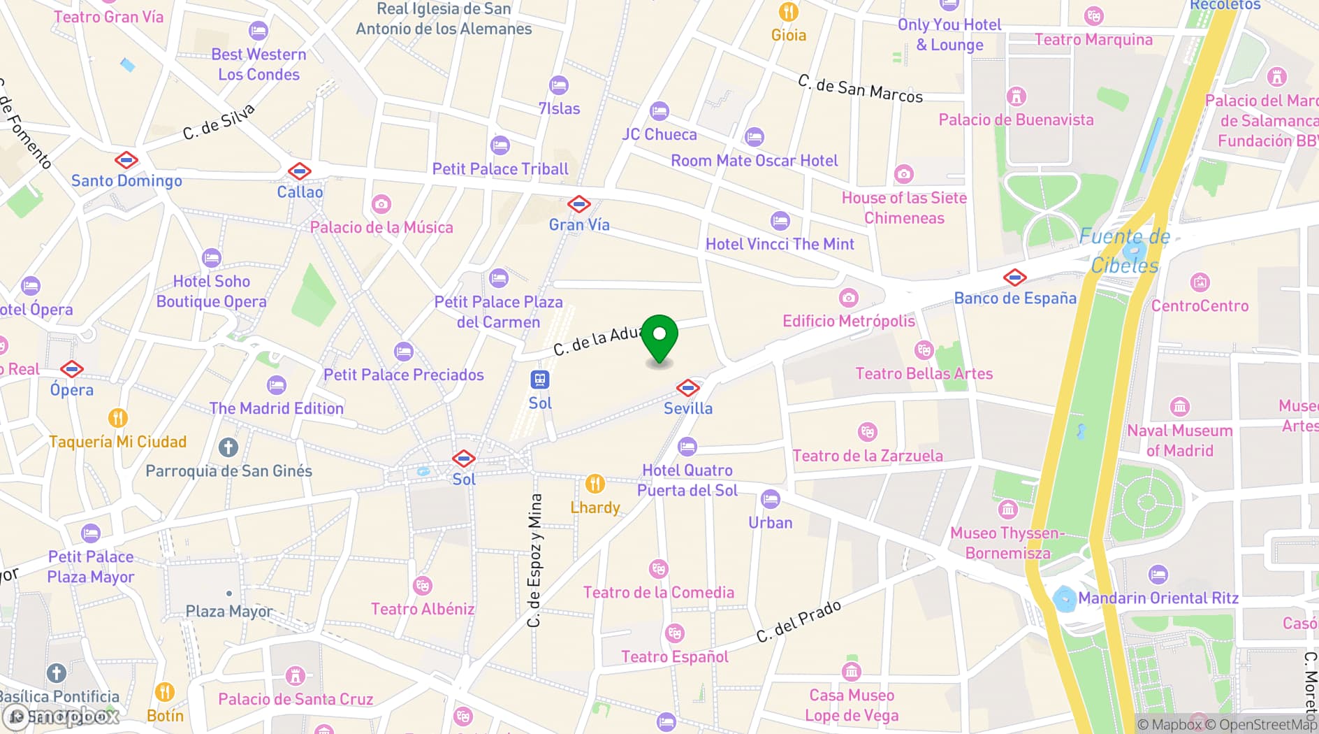 Map showing Paco Roncero Restaurante