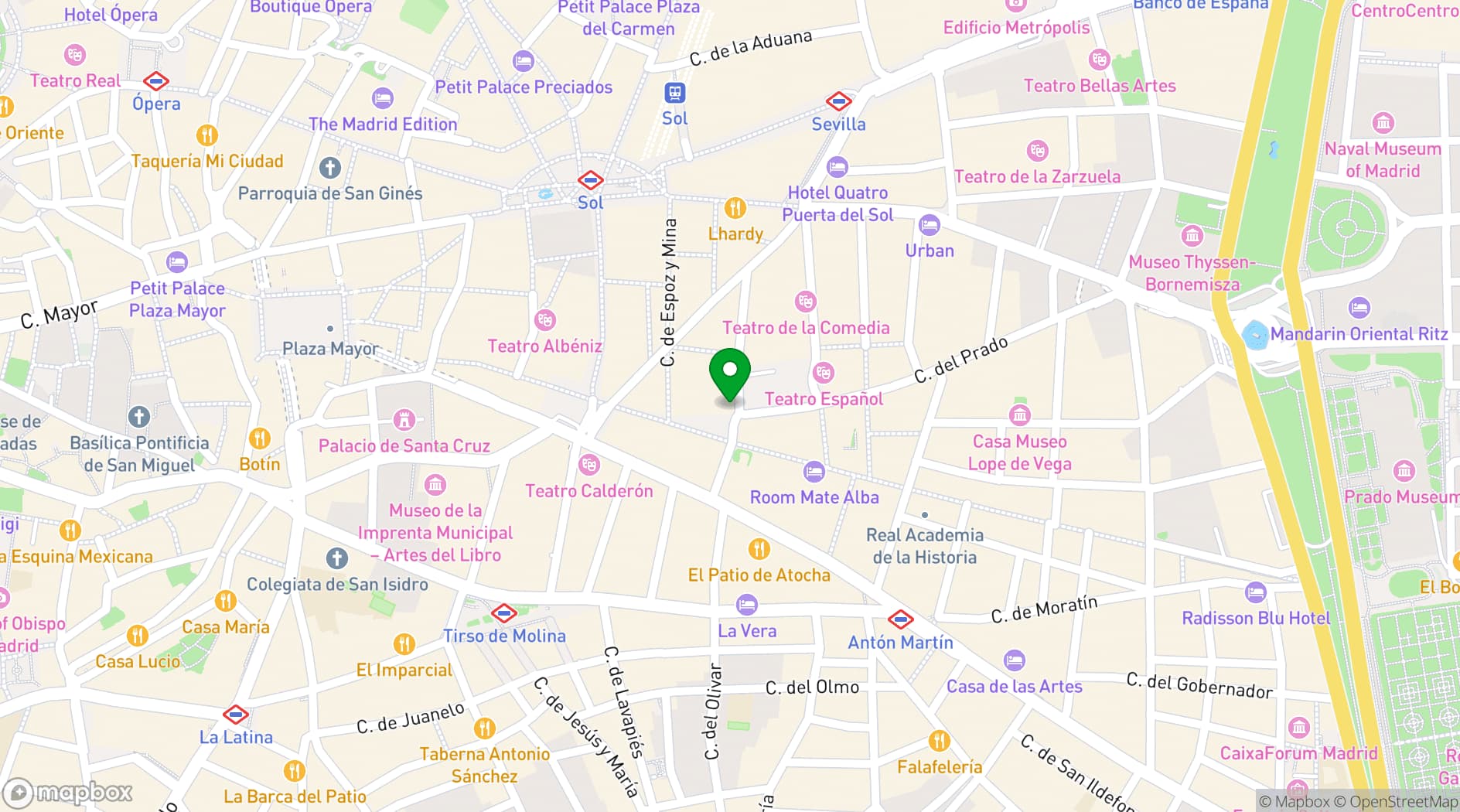Map showing ME Madrid Reina Victoria