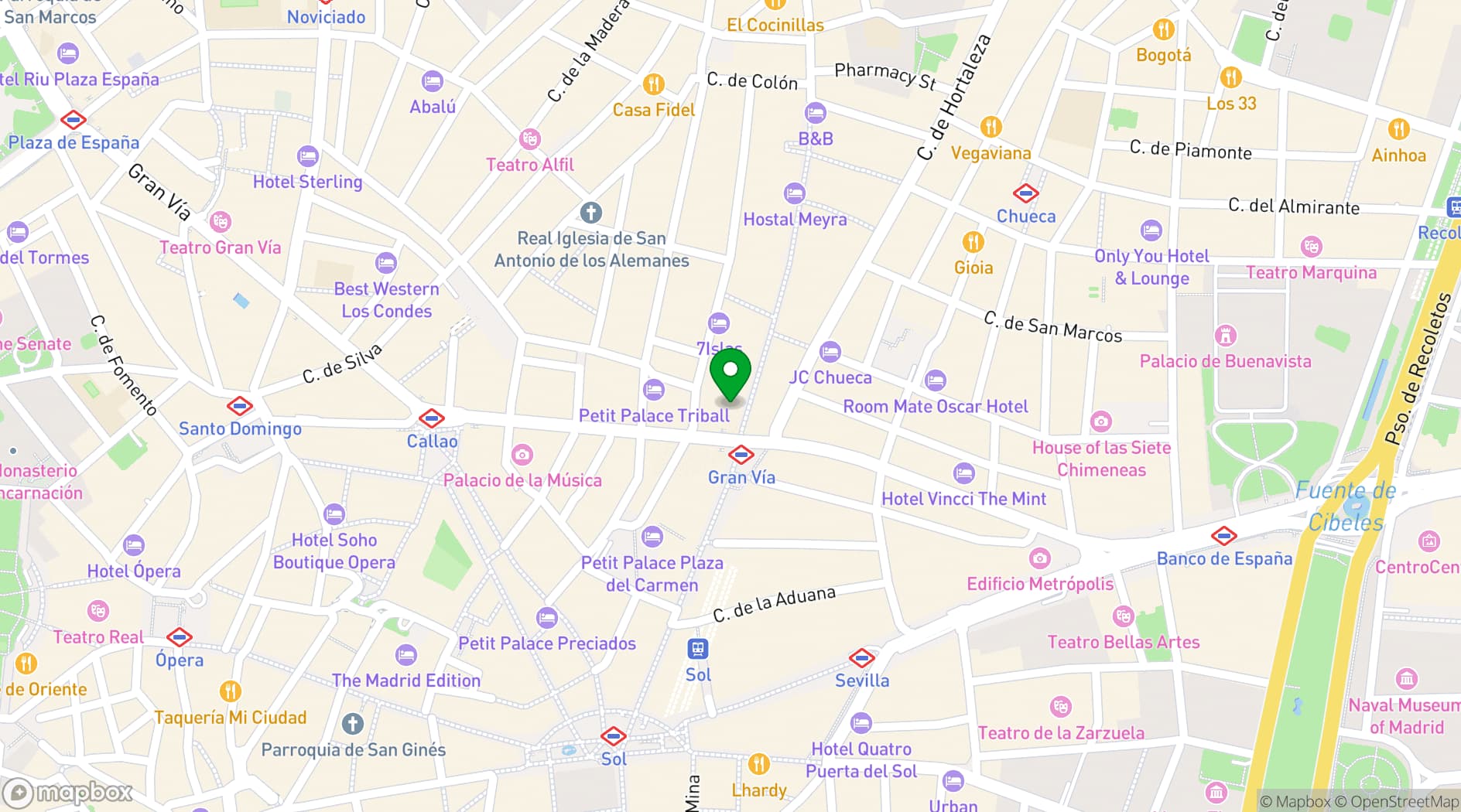 Map showing Espacio Fundación Telefónica