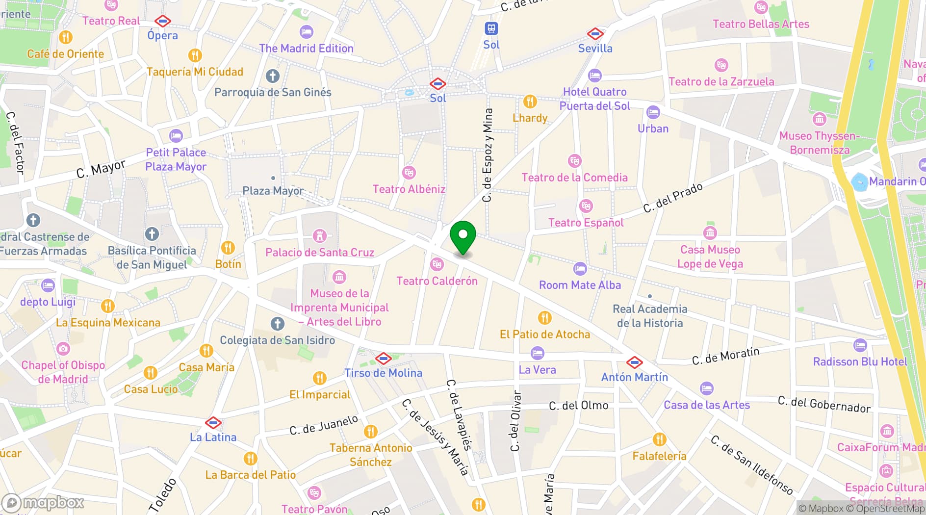 Map showing Catalonia Atocha