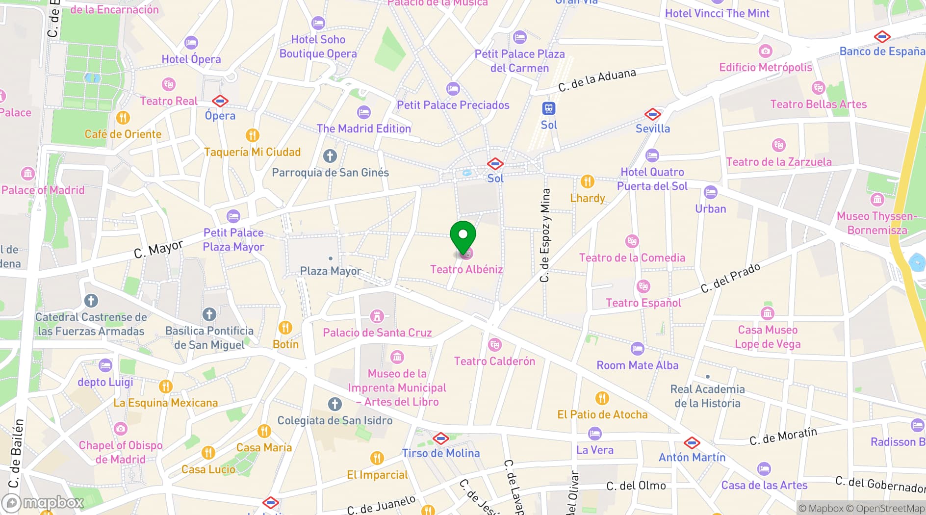 Map showing Albéniz Theater