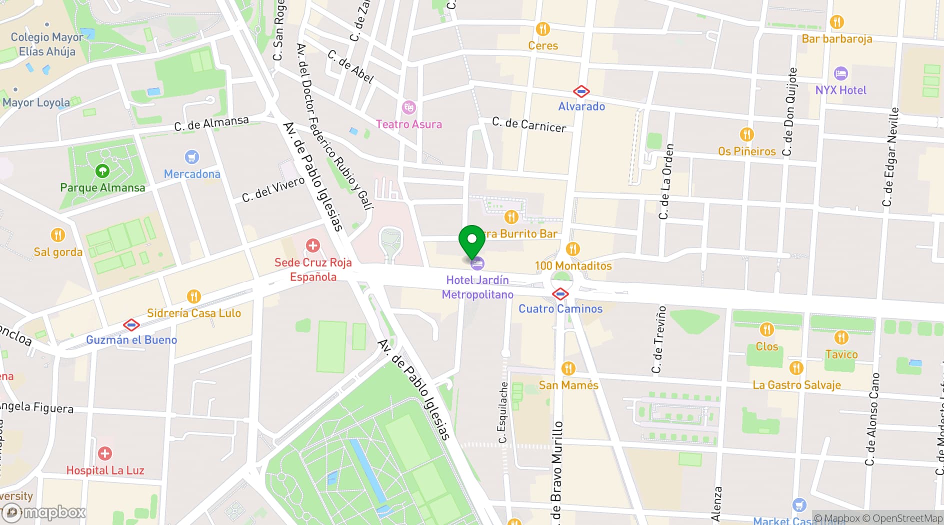 Map showing VP SOGNIO Metropolitano