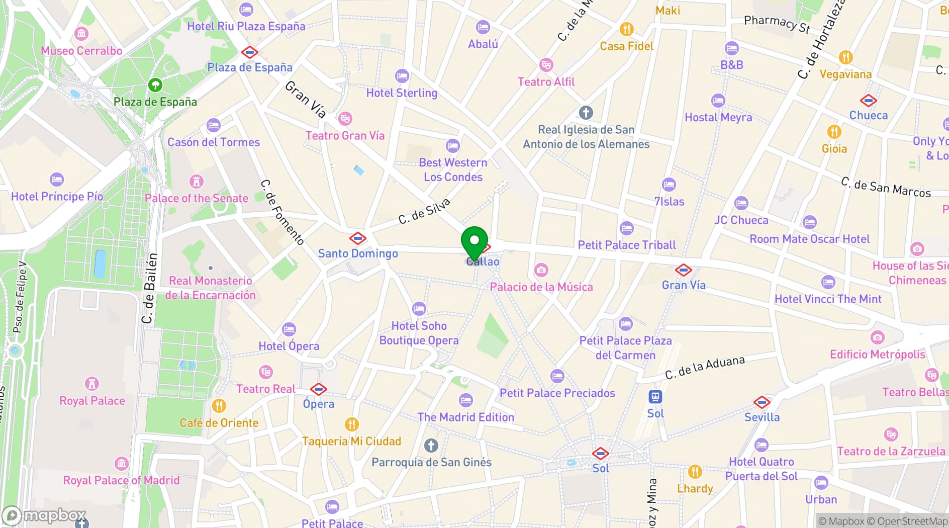 Map showing Callao City Lights