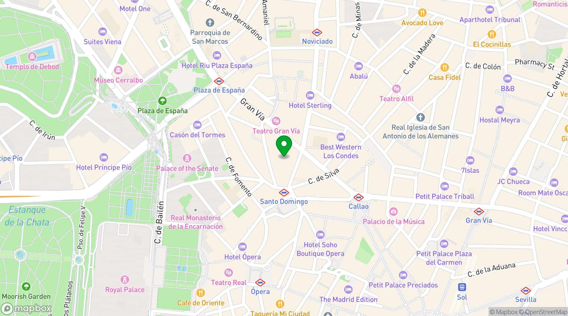 Map showing Hotel Emperador