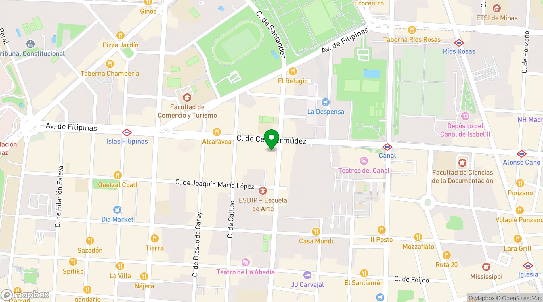 Map showing Zalamero Taberna