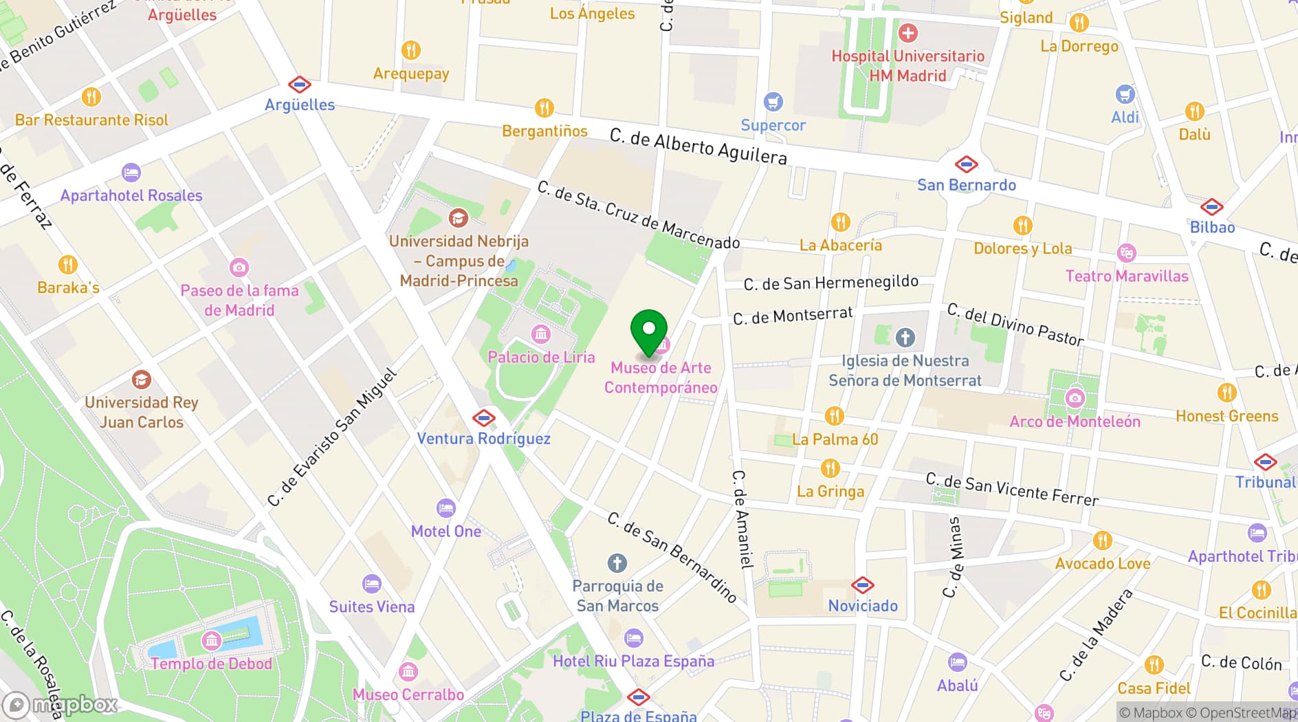 Map showing Centro de Cultura Contemporánea Condeduque