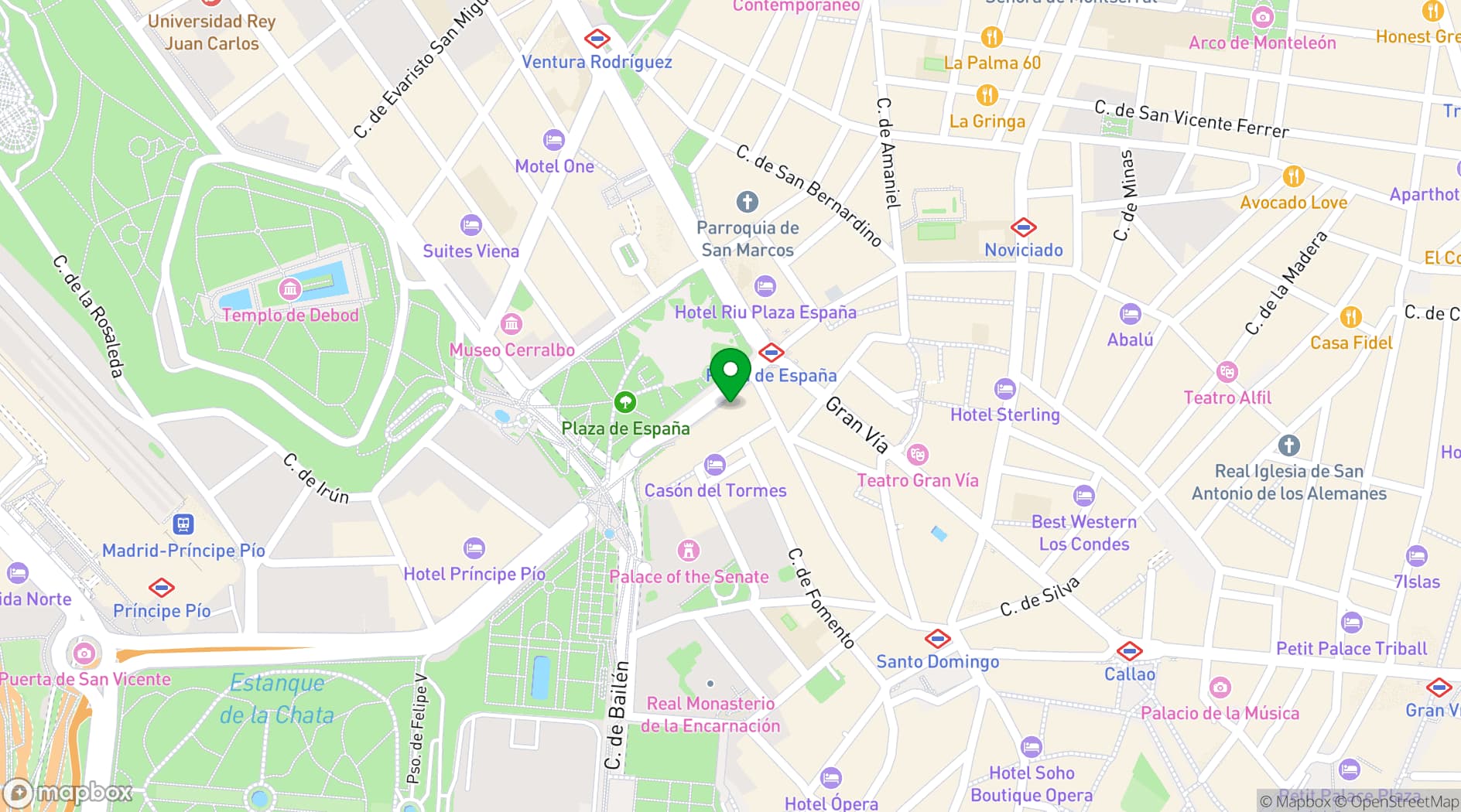Map showing La Estival Plaza de España