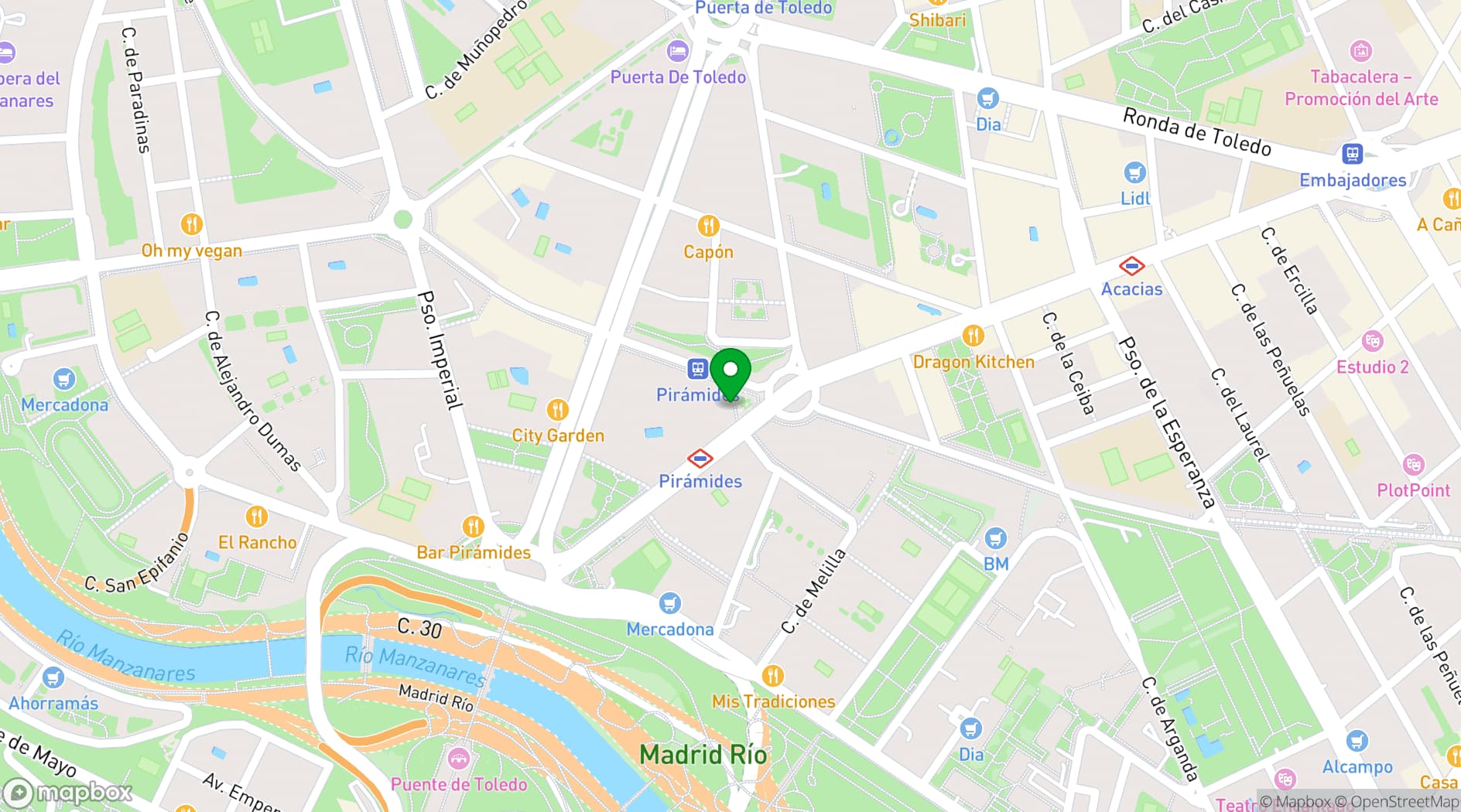 Map showing Hotel Acta Pirámides