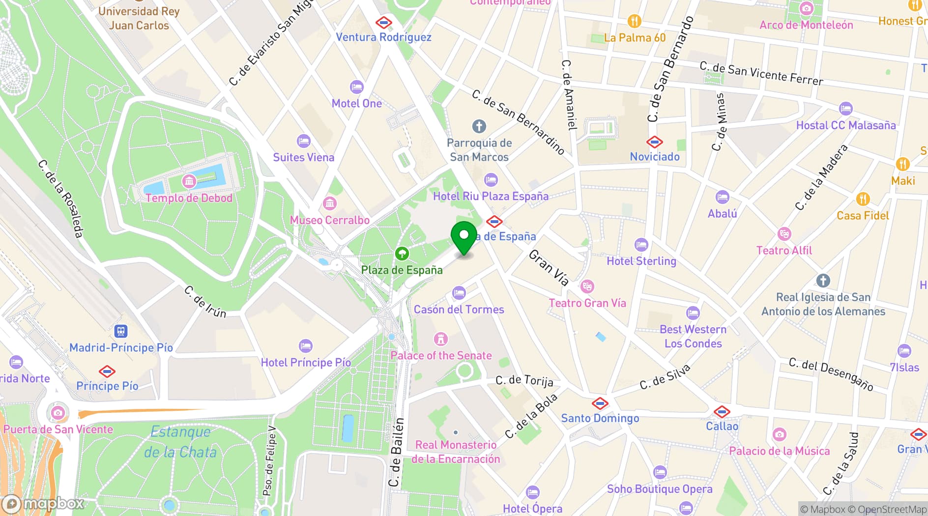 Map showing VP Plaza España Design (Madrid)