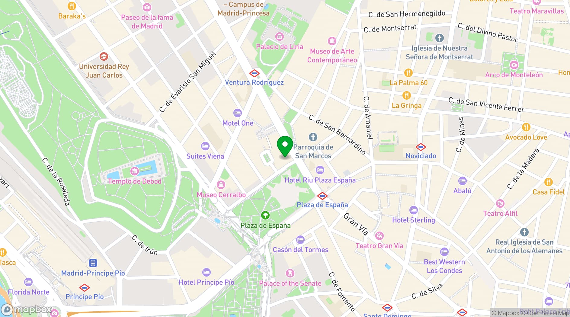 Map showing Barceló Torre de Madrid