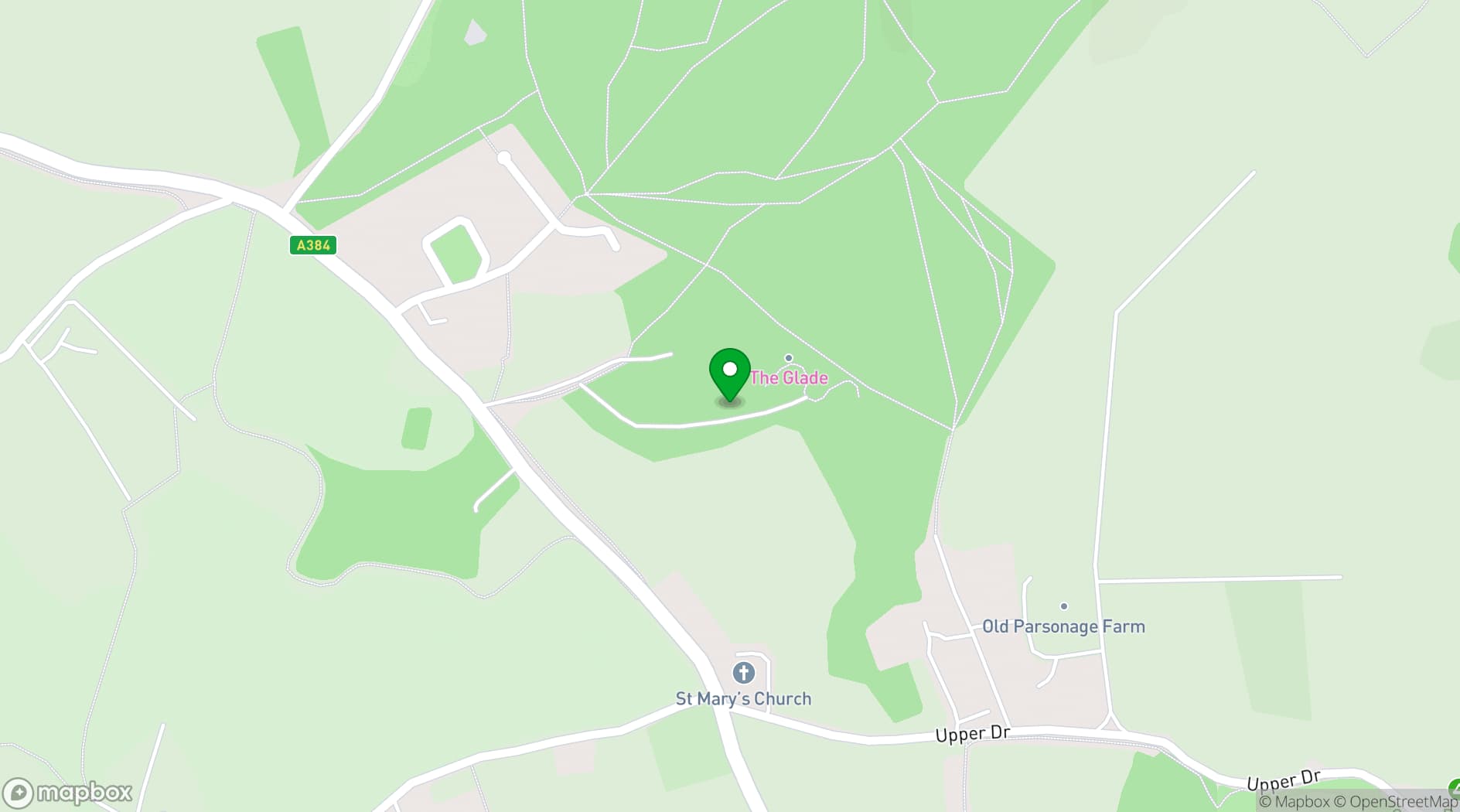 Map showing The Glade