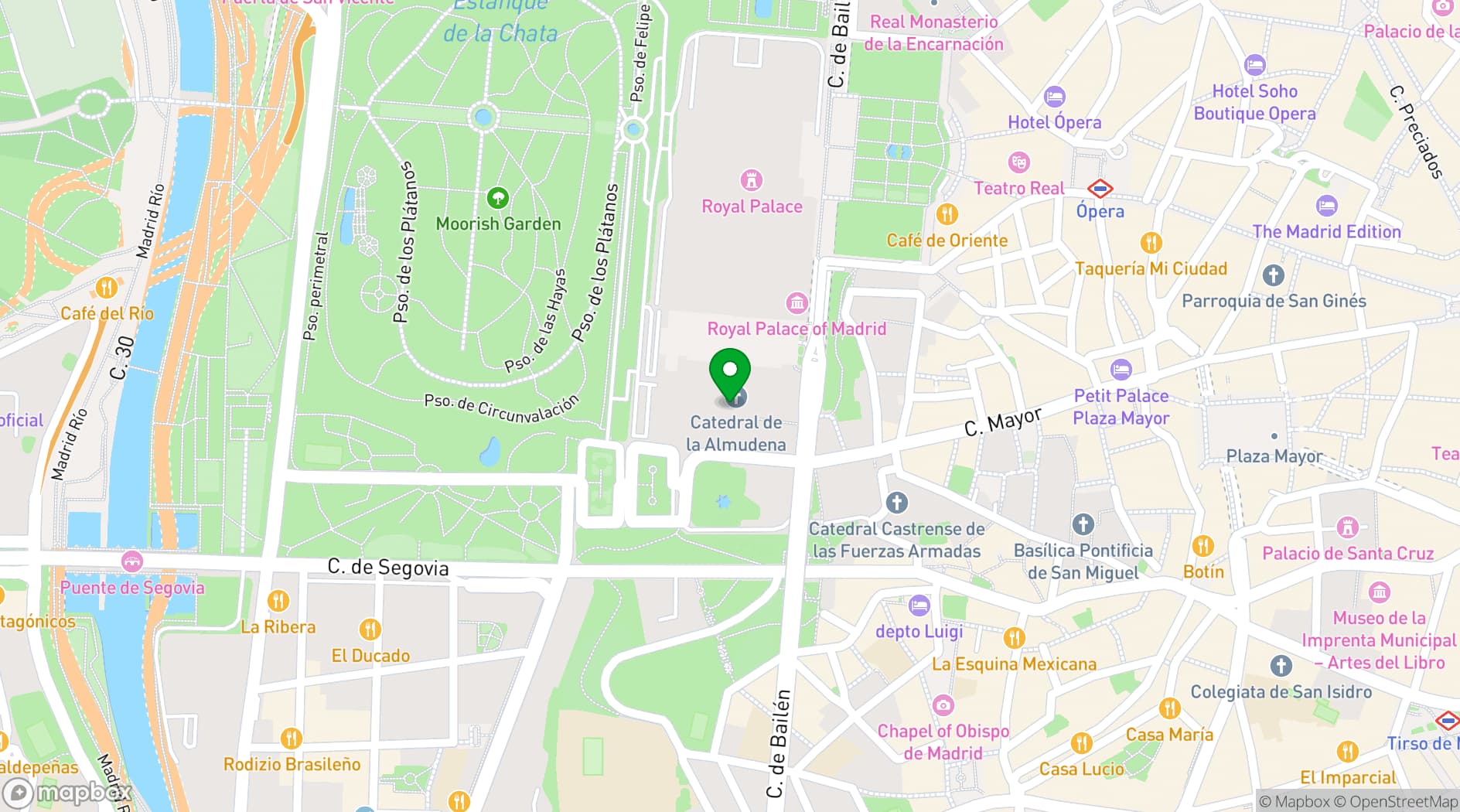 Map showing Catedral de la Almudena
