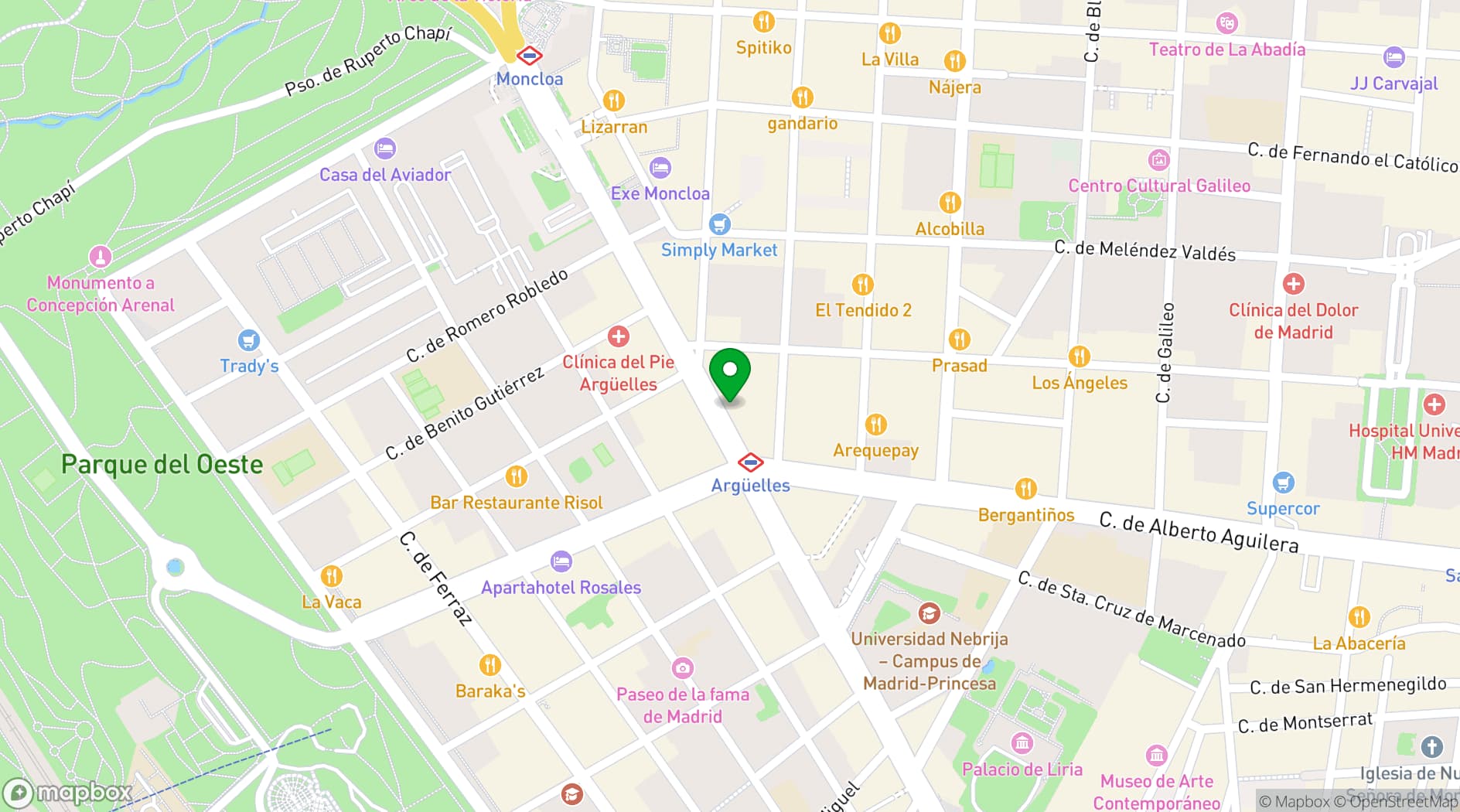 Map showing Palacete en Argüelles
