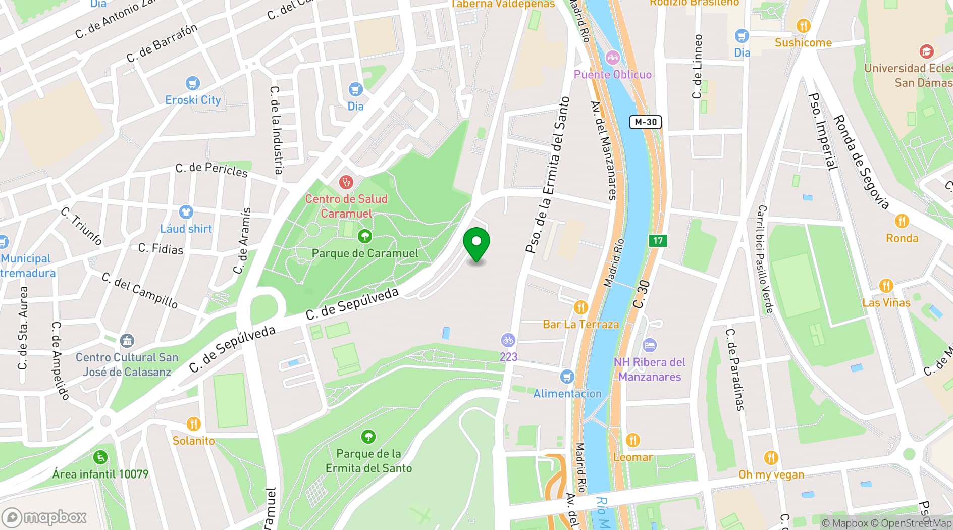 Map showing Teatro Goya