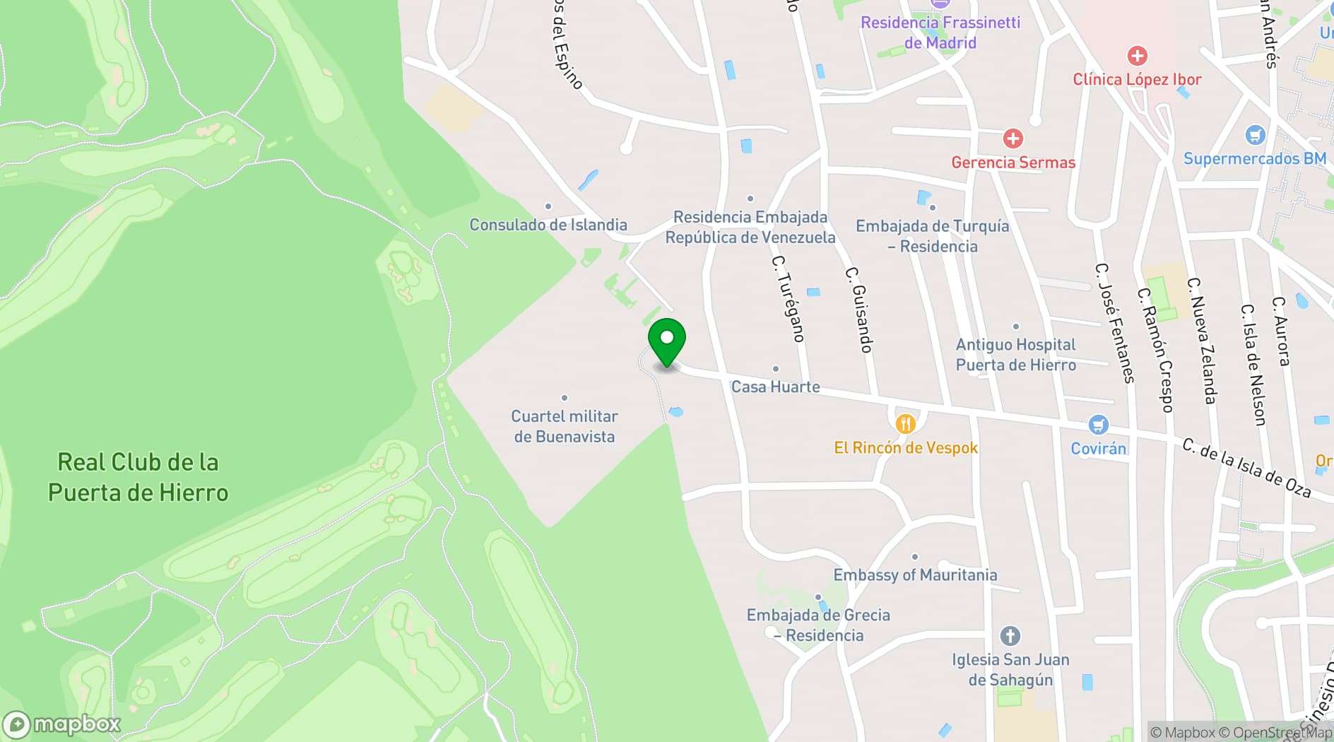 Map showing La Posada de El Chaflán