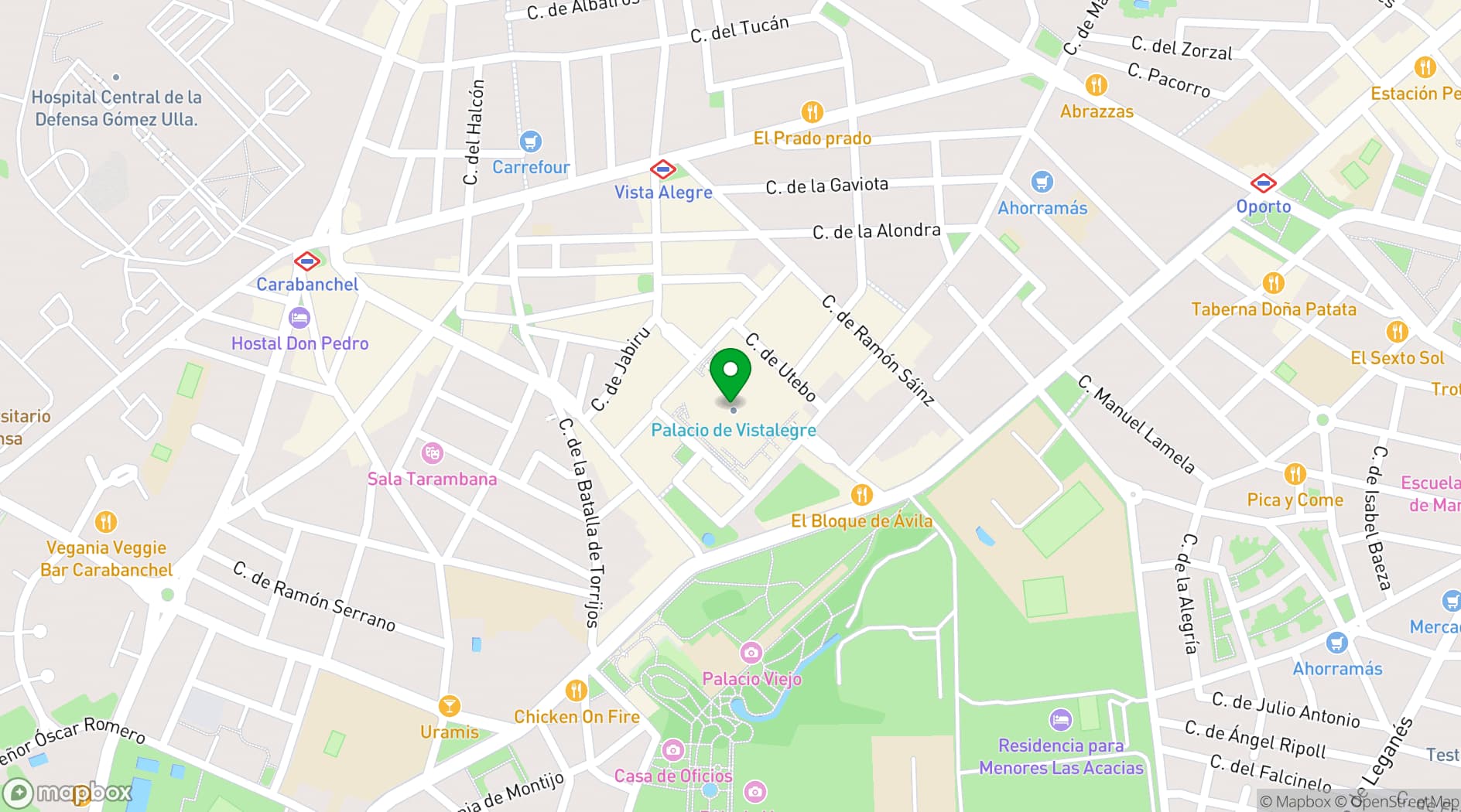 Map showing Palacio Vistalegre