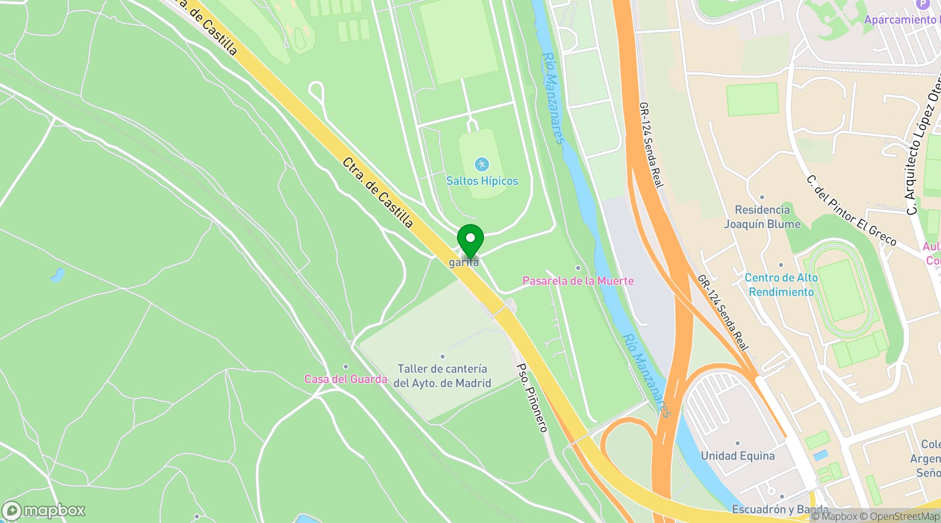 Map showing Club de Campo Villa de Madrid