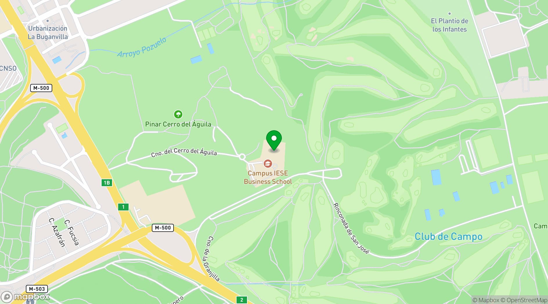 Map showing IESE Business School