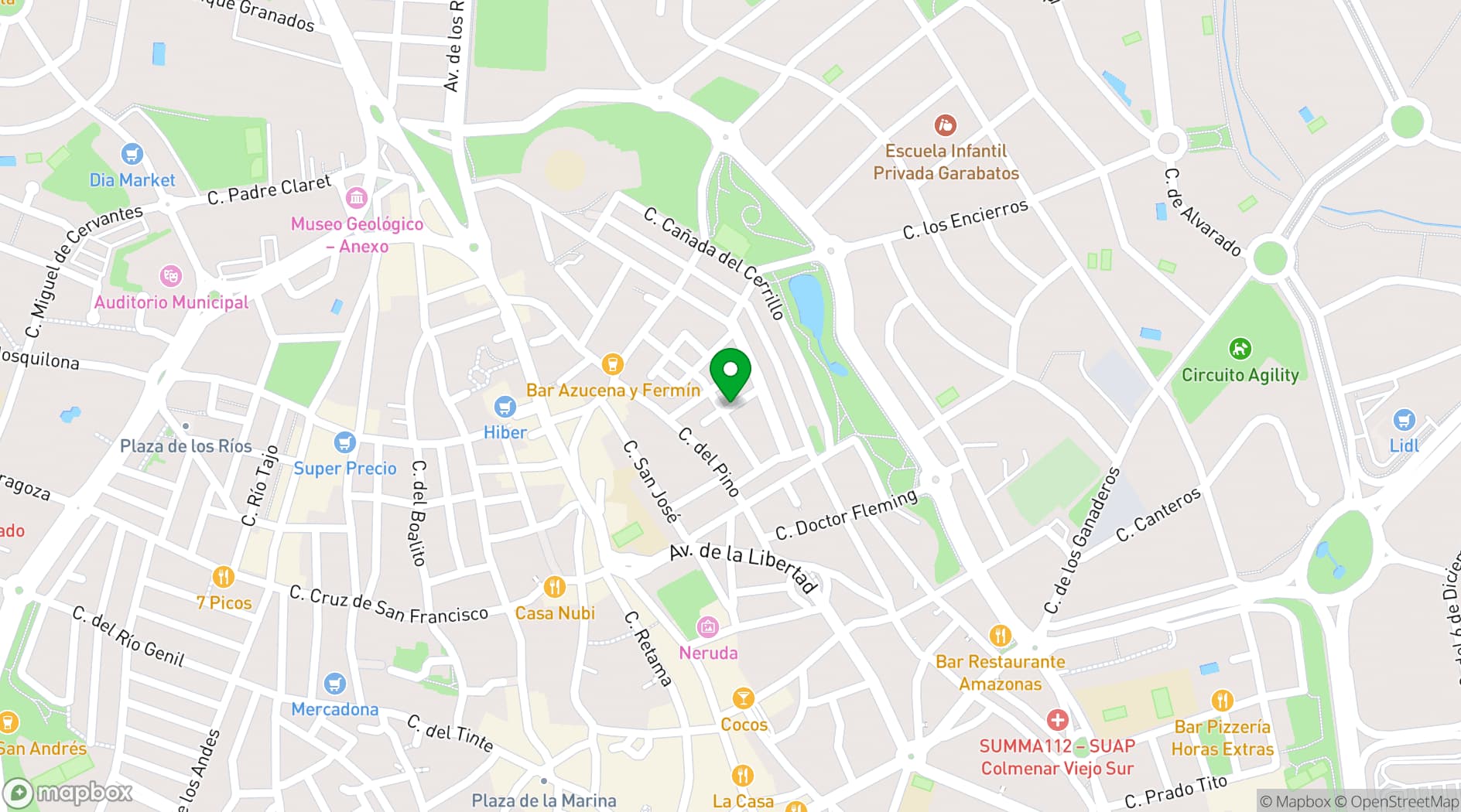 Map showing Madrid Destino