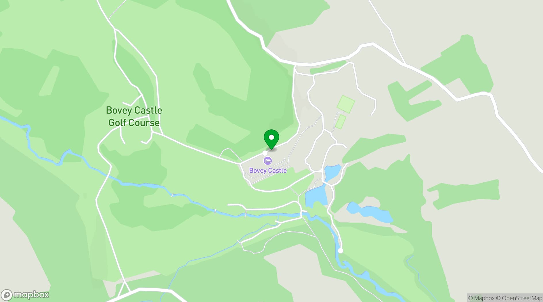 Map showing Bovey Castle