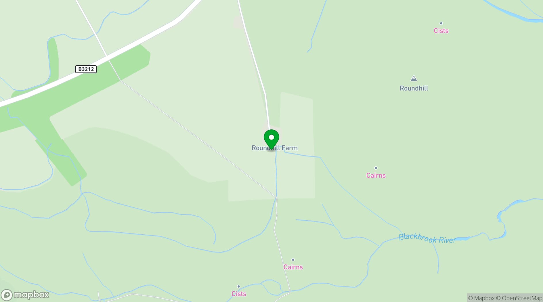 Map showing Prince Hall Country House
