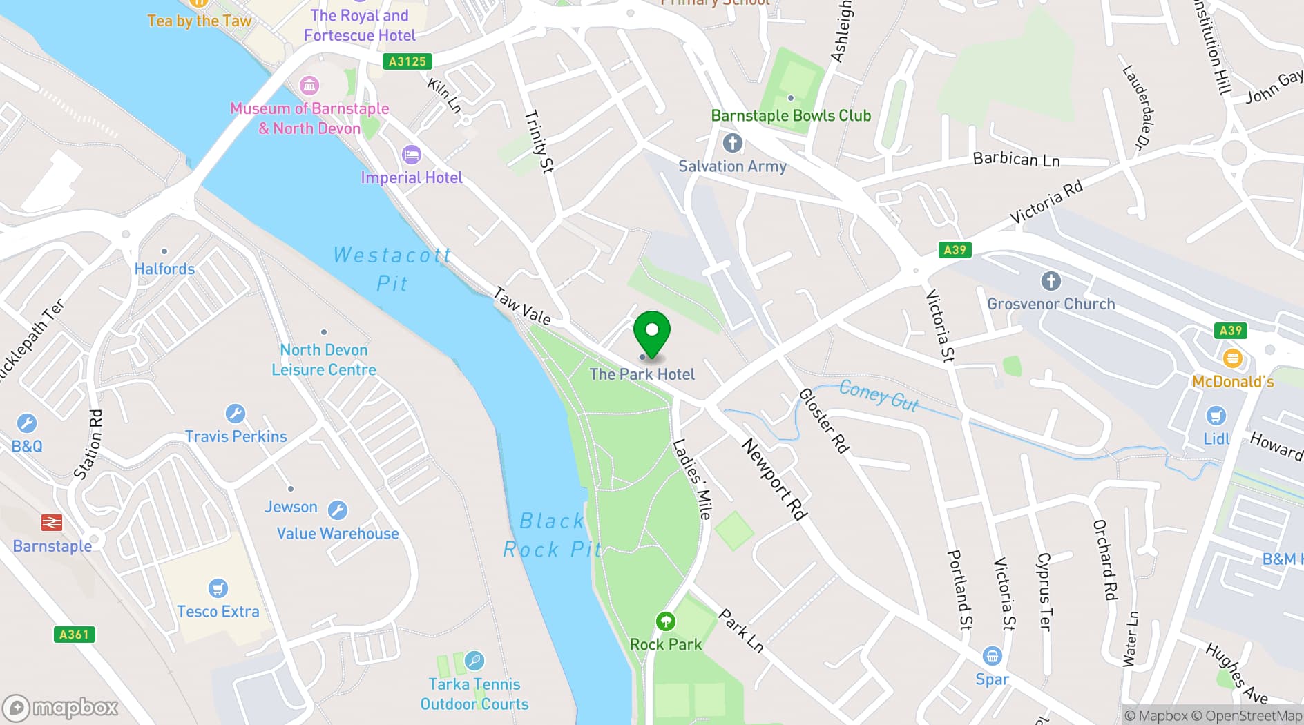 Map showing The Park Hotel