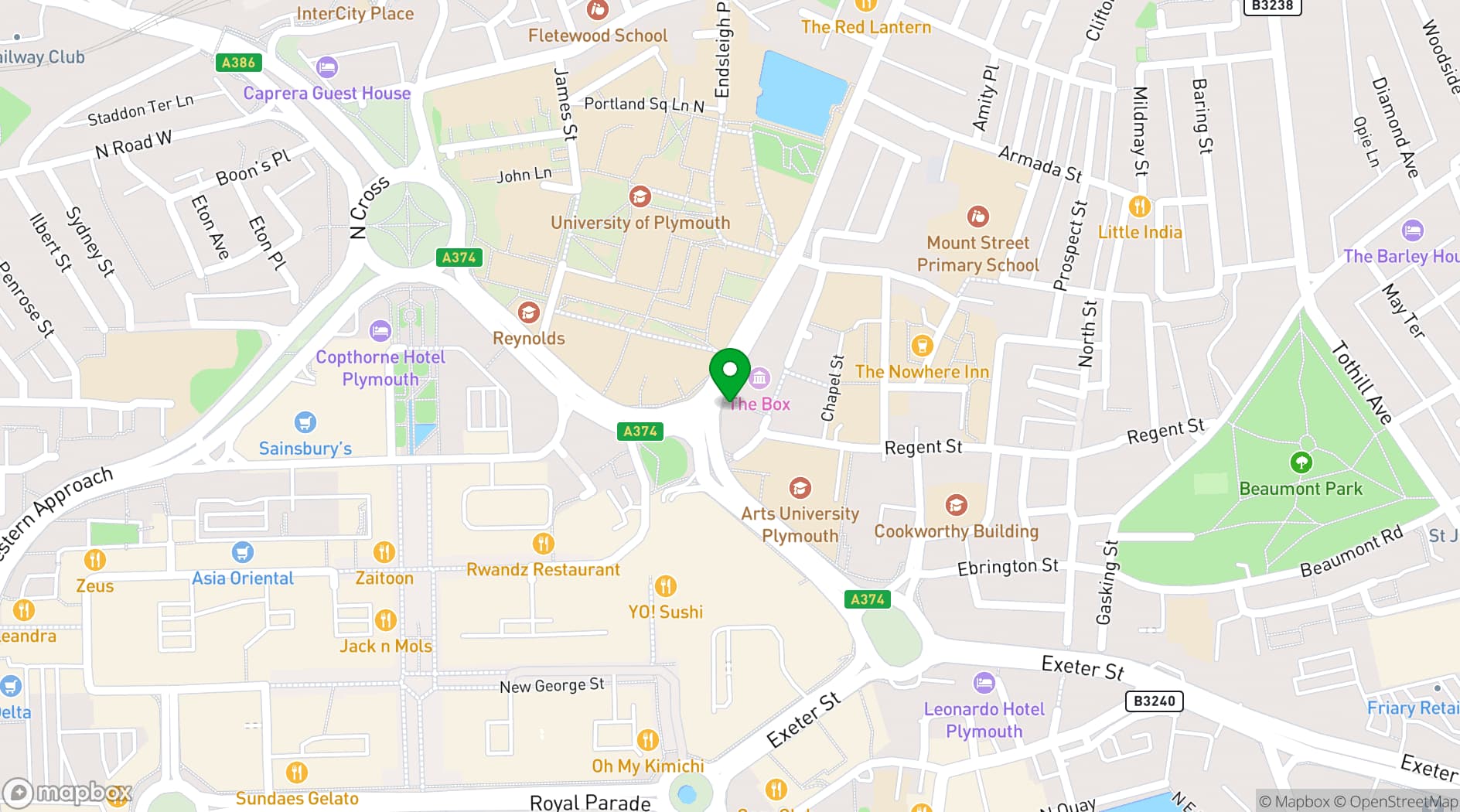 Map showing Grow Plymouth