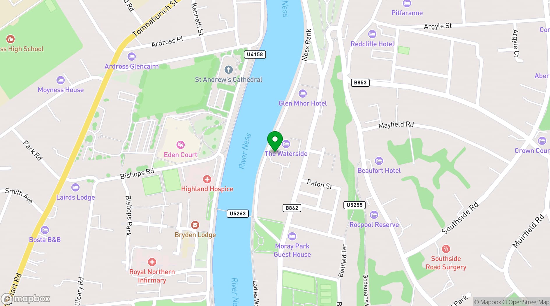 Map showing Glenmoriston Townhouse Hotel