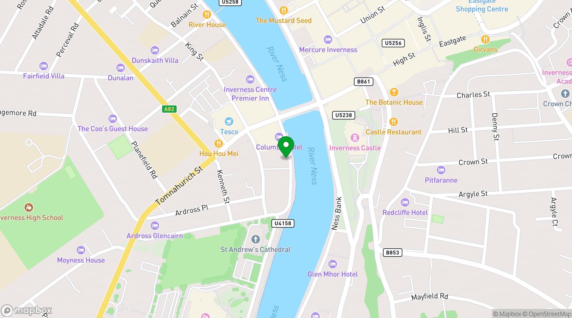 Map showing Inverness Palace Hotel & Spa