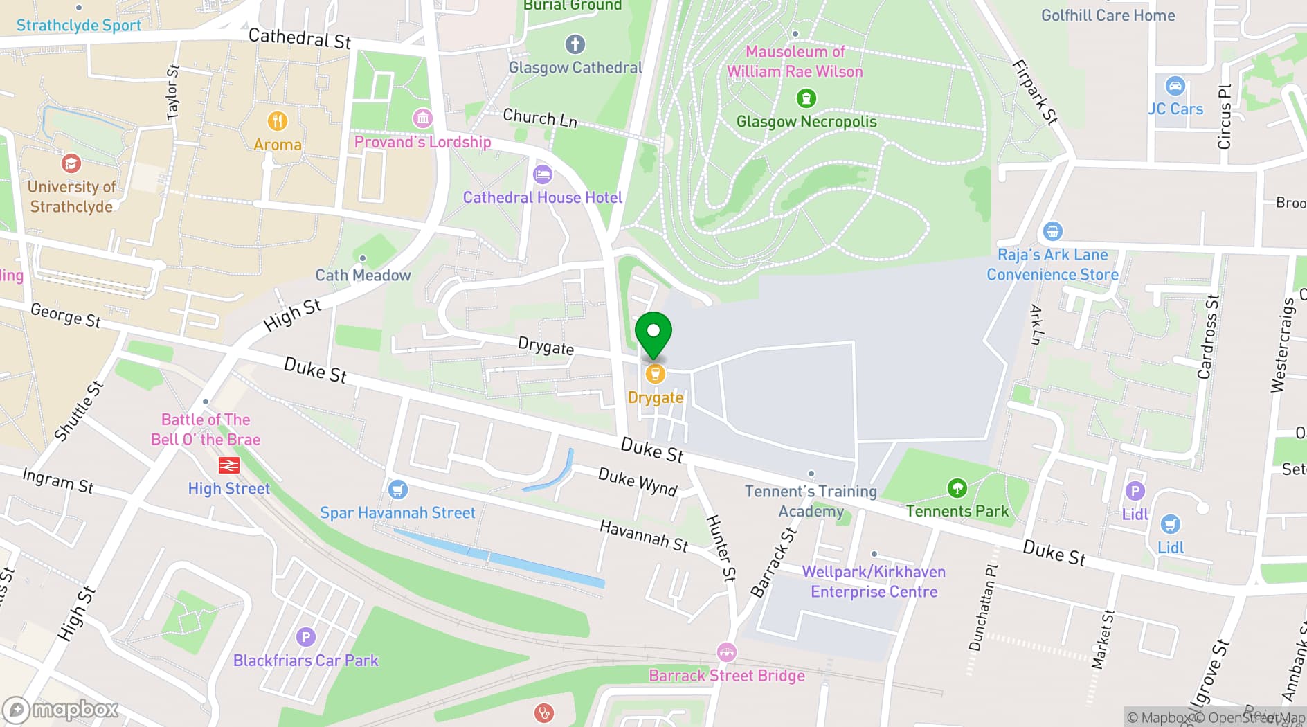 Map showing Drygate Brewing Co.