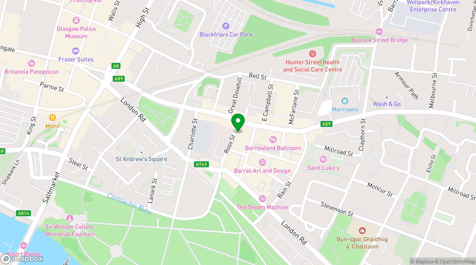 Map showing Many Studios